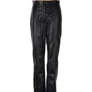 Jason Wu Black Faux Leather Vegan Pants Split Ankle Size Small